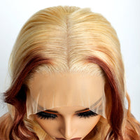 Blonde Brown Ombre Wig 3D Body Wave 13x4 HD Lace Frontal Human Hair Wigs