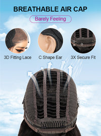 [Wear & Go] Breathable Air Cap Wig Chocolate Brown 3D Body Wave 6x4.5 13x4 Lace Front Wigs