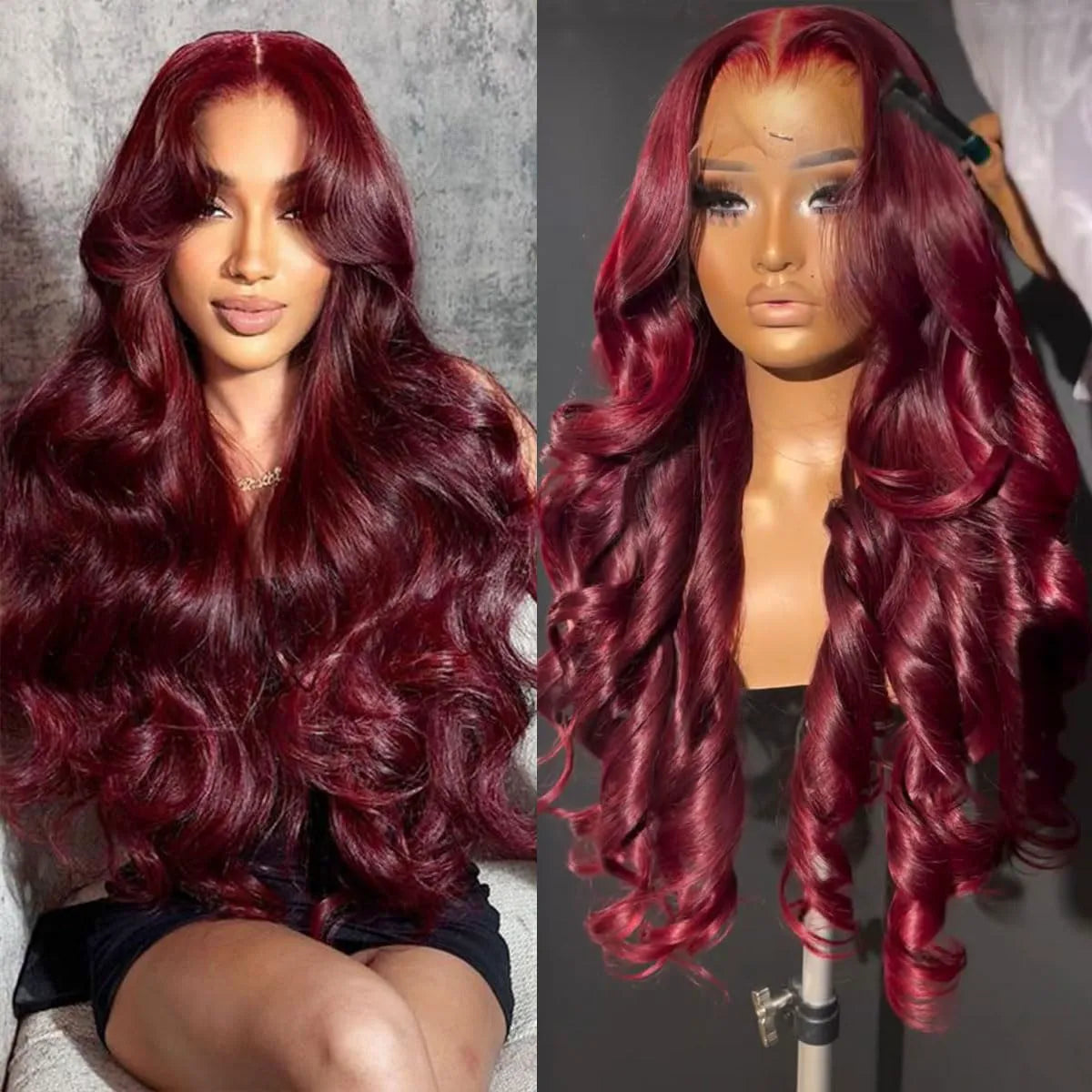 Upgrade Snug Fit Ashimary Invisi Strap 360 Lace Frontal 99J Burgundy Pre-Layered Body Wave Pre Everything Glueless Human Hair Wig