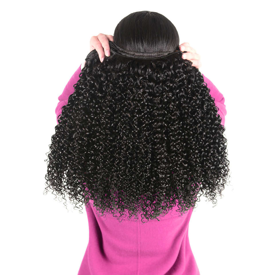 10A Brazilian Kinky Curly Virgin Human Hair Weave Bundle Deals