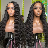 Crimped Hair 5*5 HD Lace Wig Loose Deep Wave 14A Brazilian Virgin Human Hair Wigs