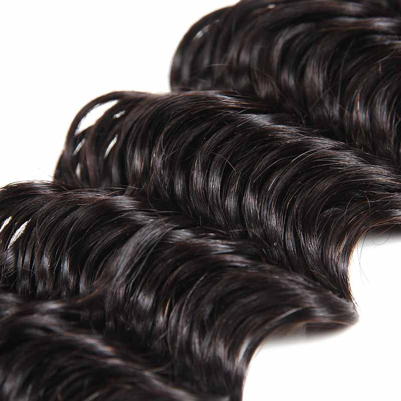 Deep Wave Bundle Deals Grade 10A Brazilian Virgin Human Hair Weaves