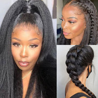 Brazilian Transparent Full Lace Kinky Straight Virgin Human Hair Wigs