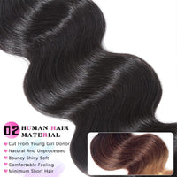 13*4 HD Lace Frontal With Bundles Body Wave 12A Brazilian Virgin Human Hair Weave