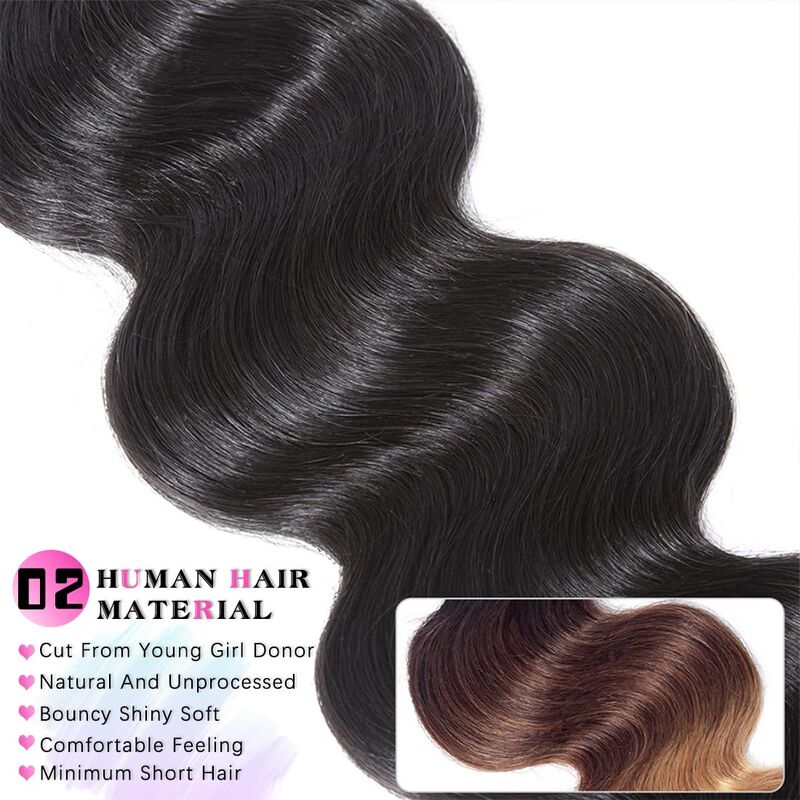 5x5 HD Lace Closure With Bundles Body Wave 12A Brazilian Virgin Human Hair Weave