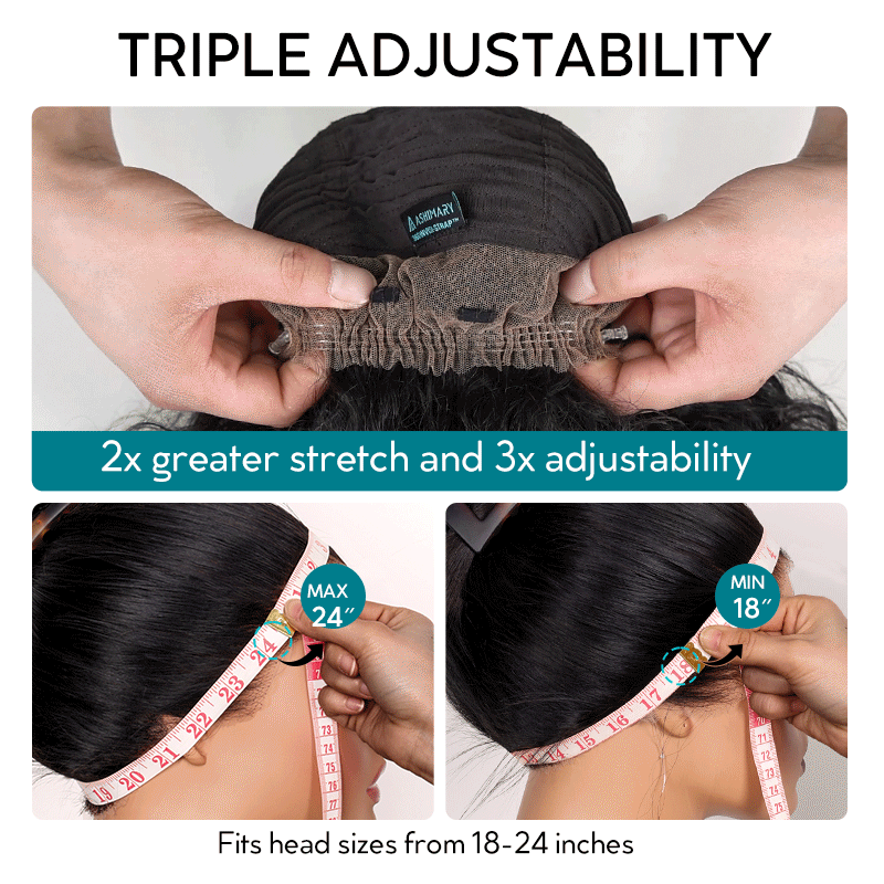 Water Wave Highlight Ombre Color Invisi Strap Snug Fit 360 Skin Lace Frontal Wig Glueless Human Hair