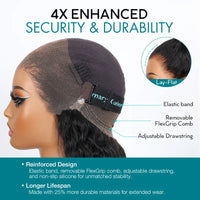 Water Wave Invisi Strap Snug Fit 360 Transparent Lace Frontal Bleached Knots Pre Cut Lace Wig