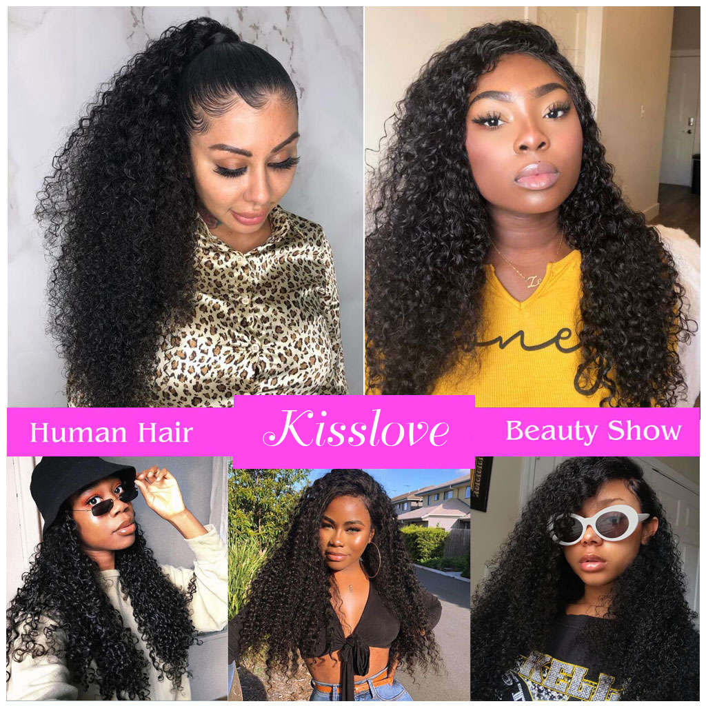Jerry Curly 3 Bundles With 13*4 HD Lace Frontal 12A Brazlian Virgin Human Hair Weave