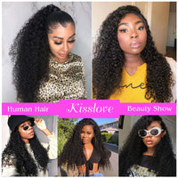 Jerry Curly 3 Bundles With 13*4 HD Lace Frontal 12A Brazlian Virgin Human Hair Weave
