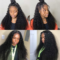 4x4 Lace Closure Wig Kinky Curly Brazilian Virgin Human Hair Wigs