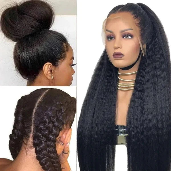 Brazilian Transparent Full Lace Kinky Straight Virgin Human Hair Wigs