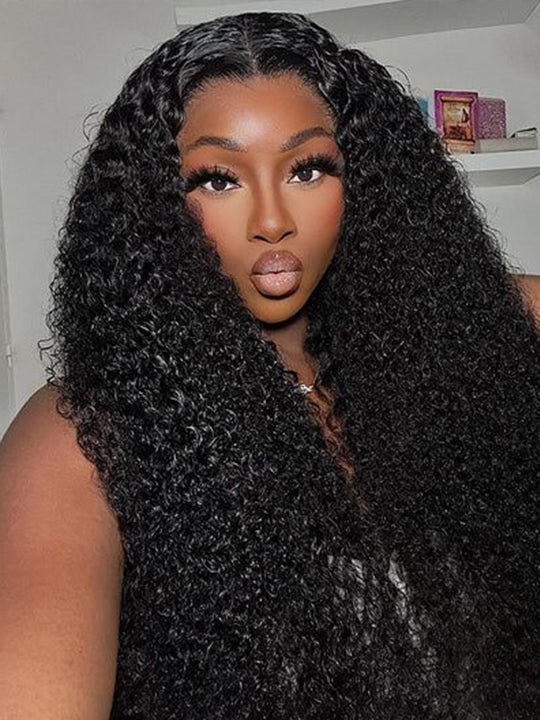 Kinky Curly Hair 13x4 Lace Frontal Wig Pre Plucked Natural Hairline Curly Hairstyles