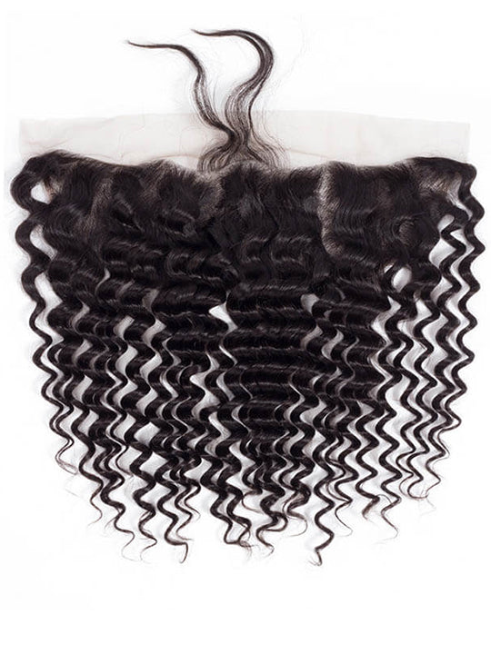 13x4 HD Transparent Lace Frontal Closure Deep Wave Brazilian Virgin Human Hair