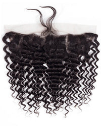 13x4 HD Transparent Lace Frontal Closure Deep Wave Brazilian Virgin Human Hair
