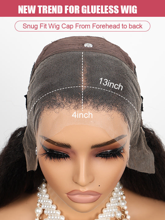 Ombre Black To Brown Light Yaki Straight Wig 4x4/6x4.5/13x4 Pre Max Pull Go Drawstring Wig