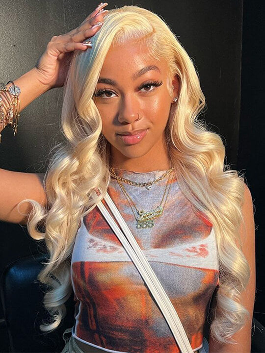 613 Honey Blonde Hair 13x4 HD Lace Front Human Hair Wigs 3D Body Wave