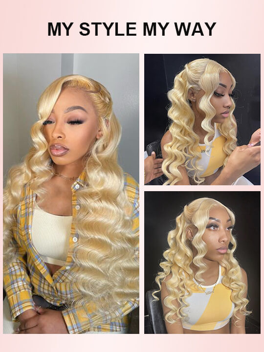 5*5 6*6 HD Lace Wigs 613 Blonde Hair 3D Body Wave Brazilian Virgin Human Hair Wigs