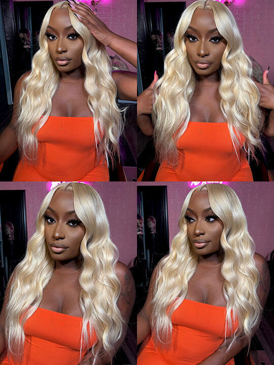 613 Honey Blonde Hair 13x4 HD Lace Front Human Hair Wigs 3D Body Wave