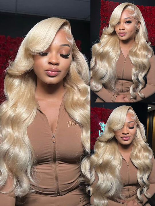 613 Honey Blonde Hair 13x4 HD Lace Front Human Hair Wigs 3D Body Wave