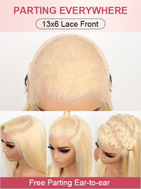 613 Blonde 13x6 Lace Frontal Wig Glueless Bone Straight / 3D Body Wave / Deep Wave Pull Go Drawstring Wig