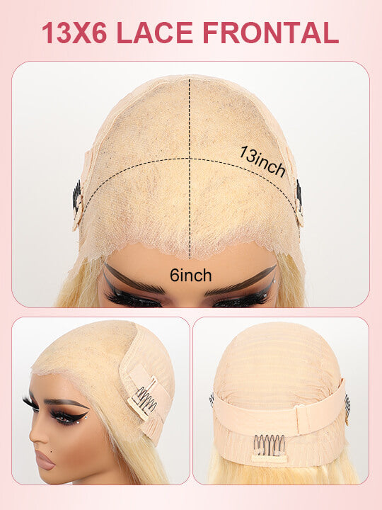 613 Blonde Hair 13x6 HD Lace Front Wig Deep Wave Pre Plucked Bye Bye Knots Wig
