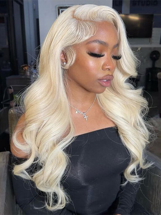 613 Honey Blonde Hair 13x4 HD Lace Front Human Hair Wigs 3D Body Wave