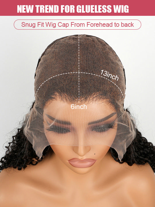Kisslove Hair 13x6 Lace Frontal Wig Dark Brown Color Burmese Curly Glueless Human Hair Wig