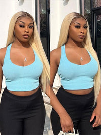 1b/613 Ombre Blonde Wig 13x4 Lace Front Human Hair Wigs Brazilian Straight Hair