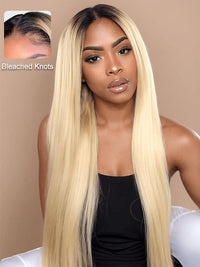 1b/613 Ombre Blonde Wig 13x4 Lace Front Human Hair Wigs Brazilian Straight Hair