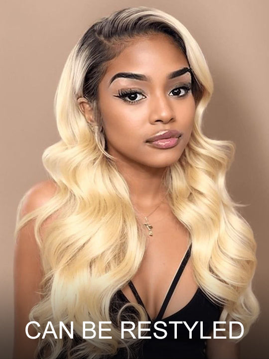 1b/613 Ombre Blonde Wig 13x4 Lace Front Human Hair Wigs Brazilian Straight Hair