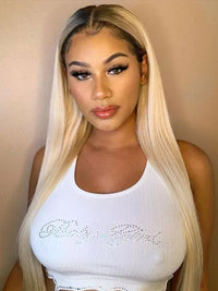 1b/613 Ombre Blonde Wig 13x4 Lace Front Human Hair Wigs Brazilian Straight Hair