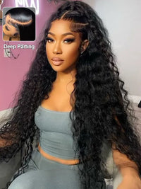 13x6 Lace Frontal Wig Deep Wave 36 38 40 Inch Ear to Ear Full Lace Frontal Long Human Hair Wigs
