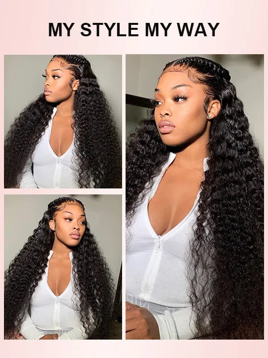 13x6 Lace Frontal Wig Deep Wave 36 38 40 Inch Ear to Ear Full Lace Frontal Long Human Hair Wigs