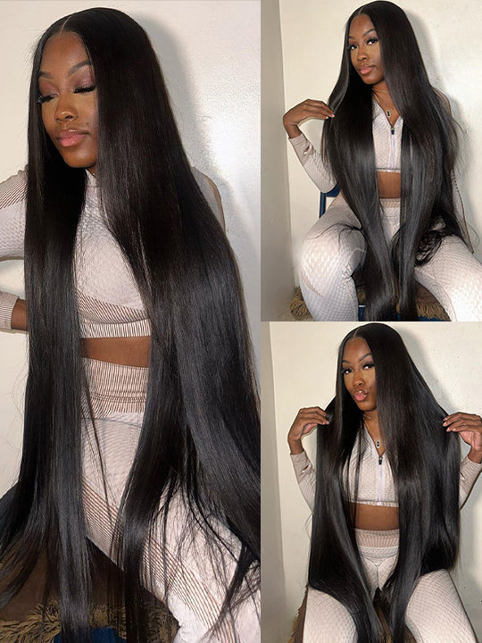 40 Inch 13x6 Full Lace Frontal Wig Long Straight Human Hair Wigs