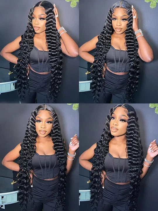 38 40 Inches Long Wig Loose Deep Wave Virgin Human Hair 13x4 Lace Frontal Wigs