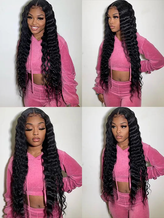 38 40 Inches Long Wig Loose Deep Wave Virgin Human Hair 13x4 Lace Frontal Wigs