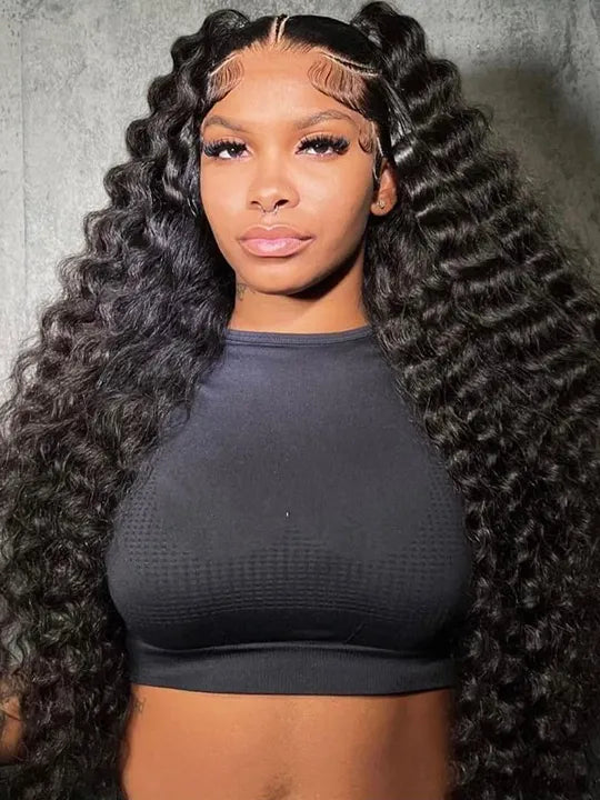 38 40 Inches Long Wig Loose Deep Wave Virgin Human Hair 13x4 Lace Frontal Wigs