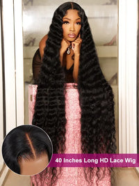 38 40 Inches Long Wig Loose Deep Wave Virgin Human Hair 13x4 Lace Frontal Wigs