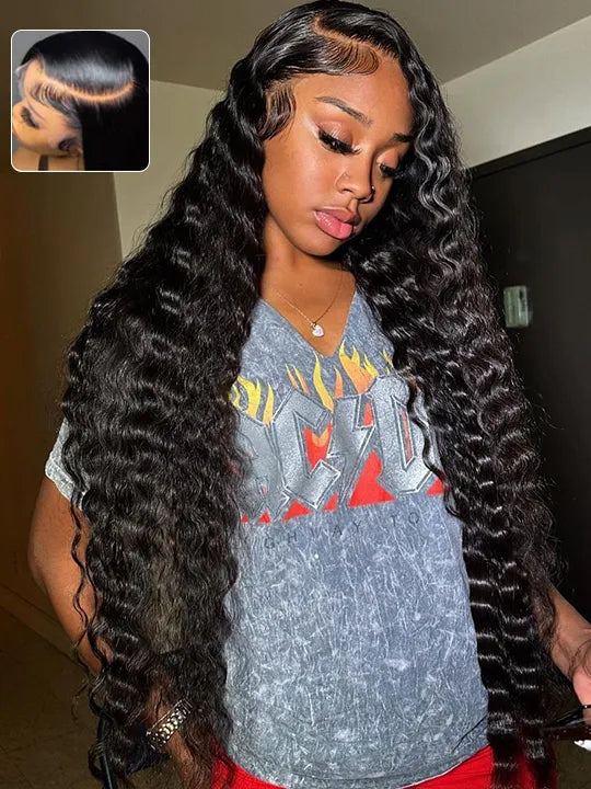 38 40 Inches Long Wig Loose Deep Wave Virgin Human Hair 13x4 Lace Frontal Wigs