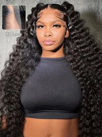 40 Inches Long Wig Deep Wave Virgin Human Hair 13x4 Real HD Lace Frontal Wigs