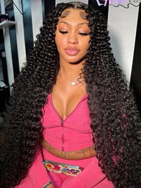 40 Inches Long Wig Deep Wave Virgin Human Hair 13x4 Real HD Lace Frontal Wigs
