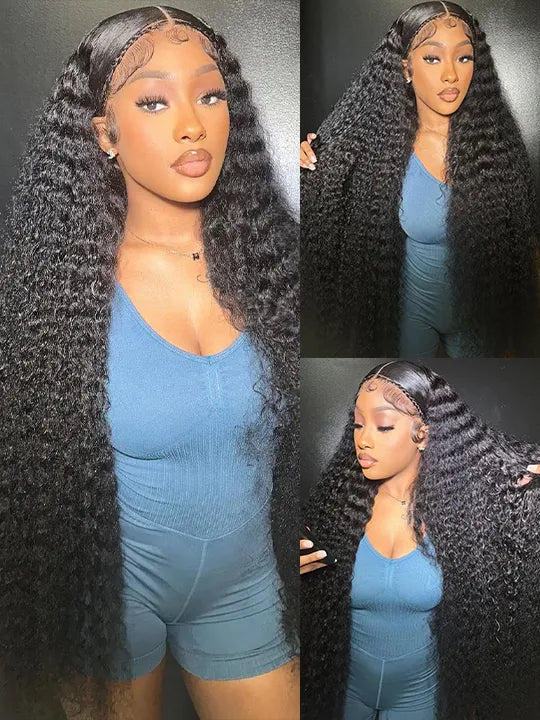 40 Inches Long Wig Deep Wave Virgin Human Hair 13x4 Real HD Lace Frontal Wigs