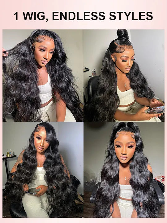 40 Inch Long Body Wave Wig Mermaid Hair 13x4 HD Lace Frontal Pull & Go Human Hair Wigs