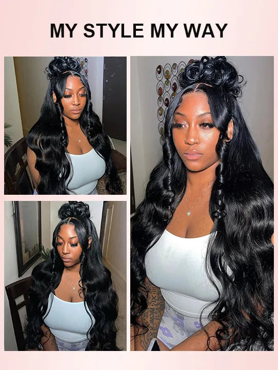 40 Inch Long Body Wave Wig Mermaid Hair 13x4 HD Lace Frontal Pull & Go Human Hair Wigs