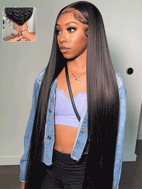 40 Inch 13x4 HD Lace Wig Bone Straight Long Human Hair Wigs Pull&Go Glueless Wig