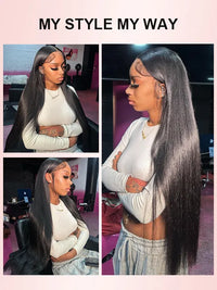 40 Inch 13x4 HD Lace Wig Bone Straight Long Human Hair Wigs Pull&Go Glueless Wig