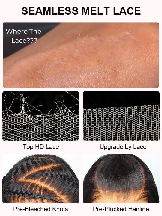 40 Inch 13x4 HD Lace Wig Bone Straight Long Human Hair Wigs Pull&Go Glueless Wig