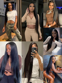 40 Inch 13x4 HD Lace Wig Bone Straight Long Human Hair Wigs Pull&Go Glueless Wig