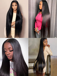 40 Inch 13x4 HD Lace Wig Bone Straight Long Human Hair Wigs Pull&Go Glueless Wig