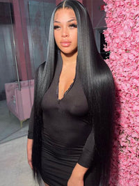 40 Inch 13x4 HD Lace Wig Bone Straight Long Human Hair Wigs Pull&Go Glueless Wig